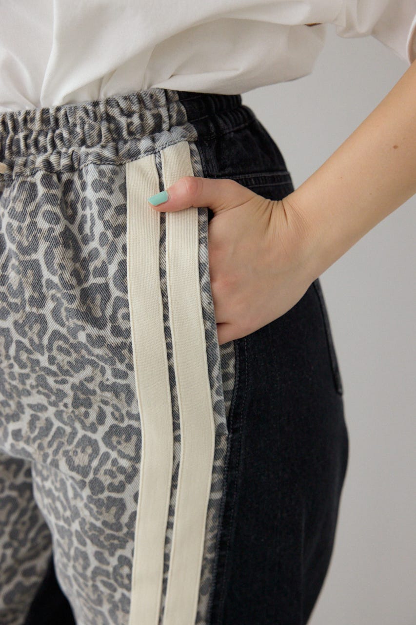 【SS先行アイテム】アソートパターン切り替えラインデニム 柄BRN M