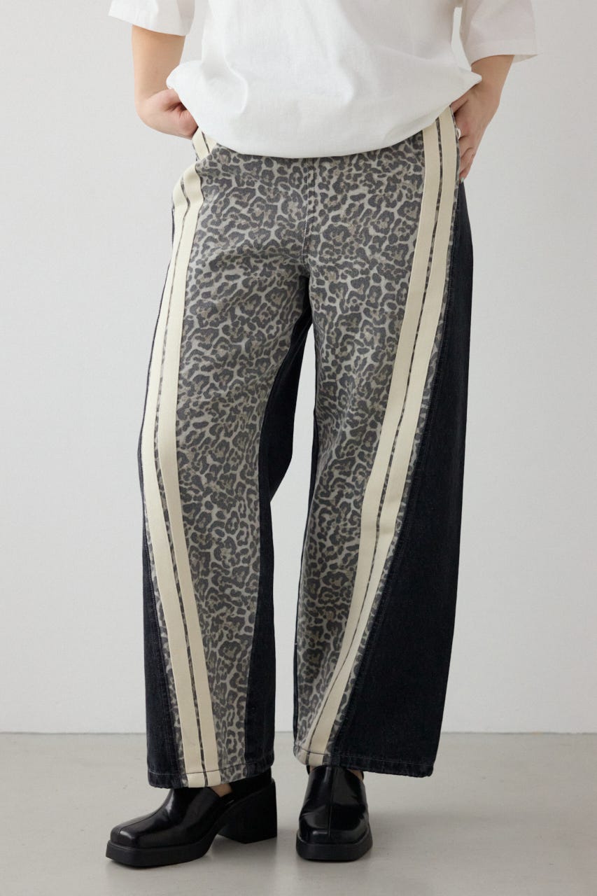 【SS先行アイテム】アソートパターン切り替えラインデニム 柄BRN M