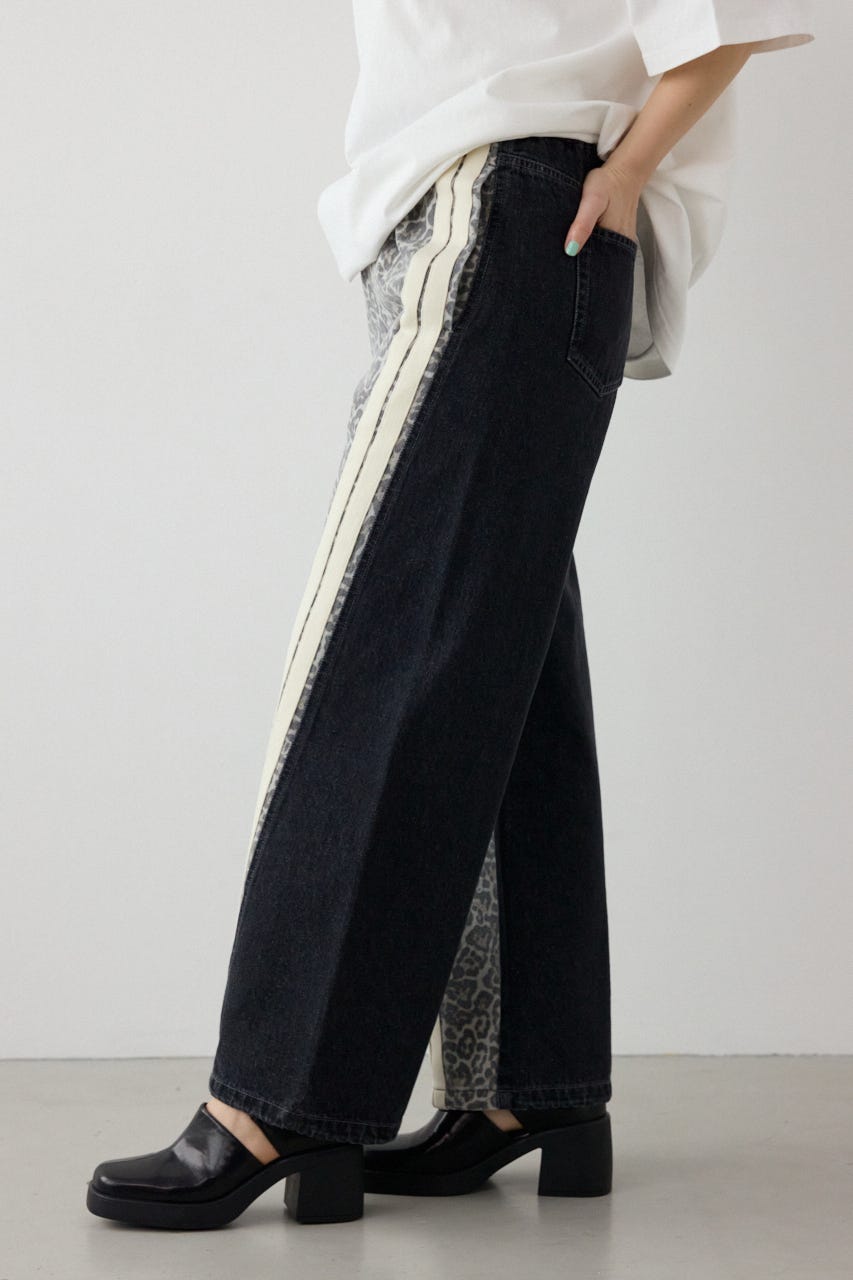 【SS先行アイテム】アソートパターン切り替えラインデニム 柄BRN M