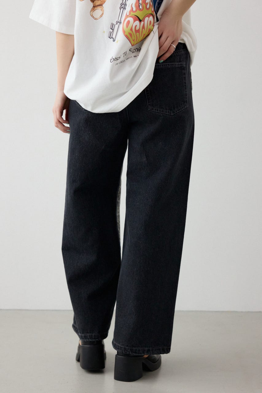 【SS先行アイテム】アソートパターン切り替えラインデニム 柄BRN M