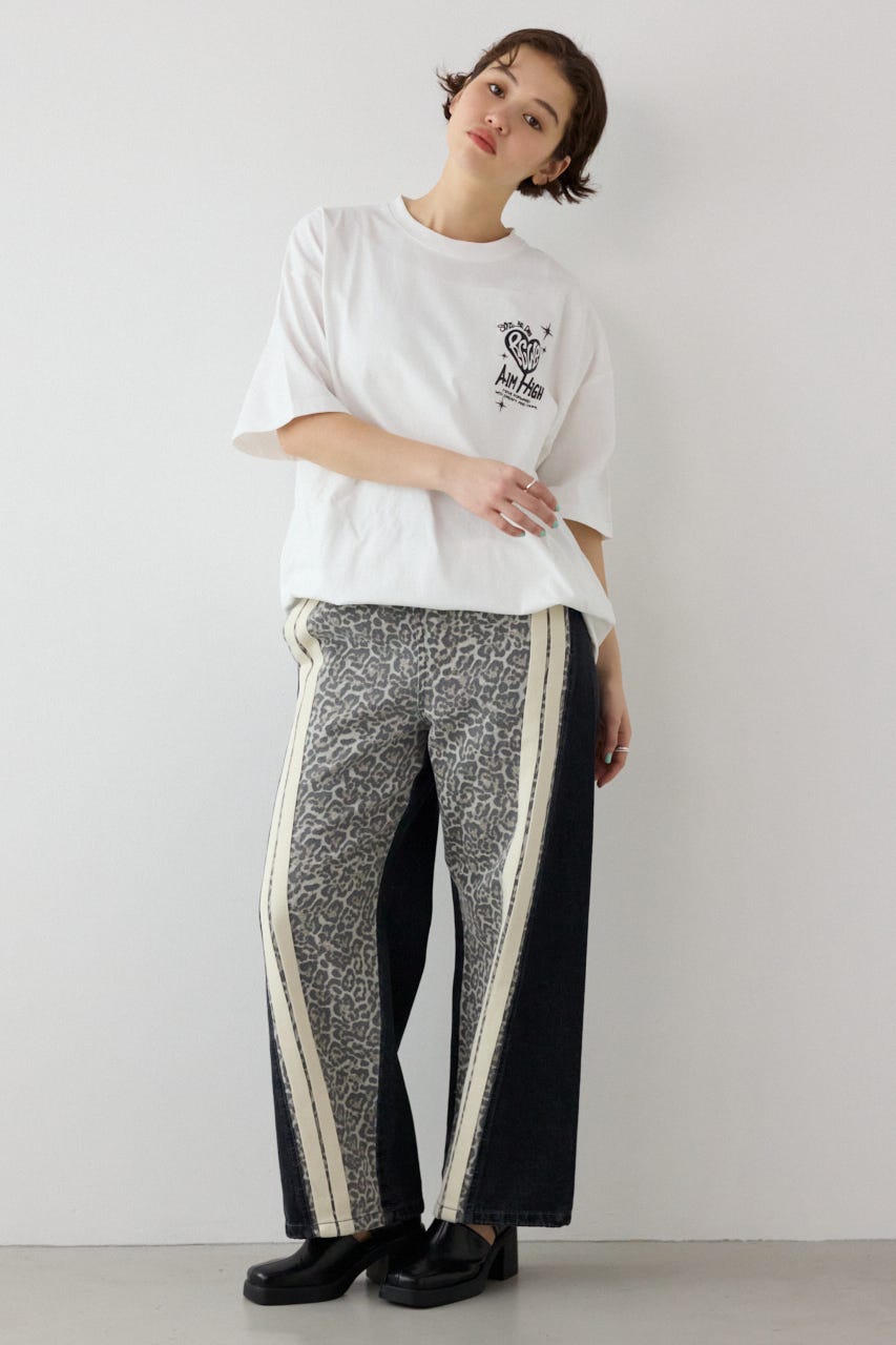 【SS先行アイテム】アソートパターン切り替えラインデニム 柄BRN M