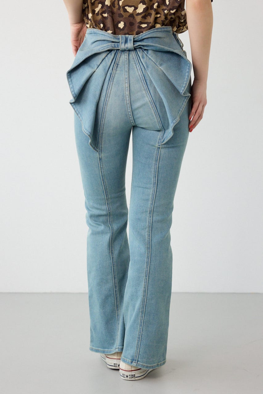 ビッグリボンフレアデニム BLU M