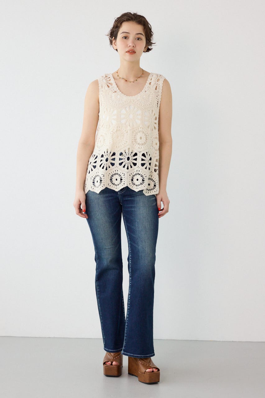 ビッグリボンフレアデニム D/BLU S