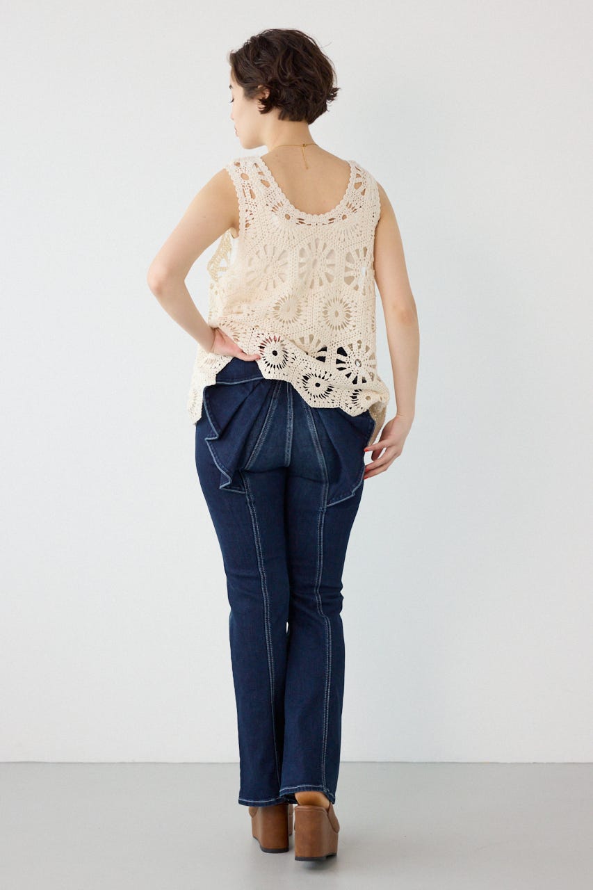 ビッグリボンフレアデニム D/BLU S