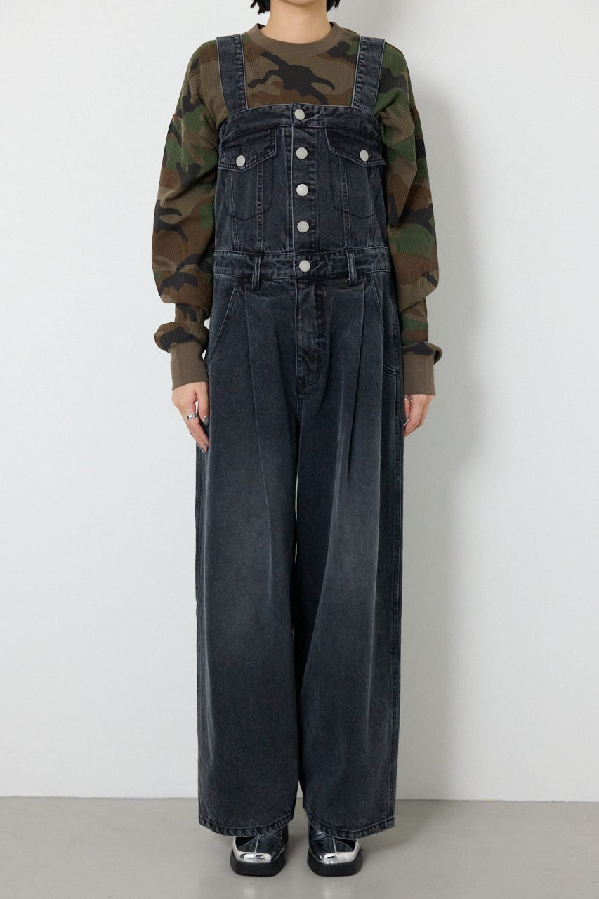 【SS先行アイテム】2WAYデニムサロペット BLK S