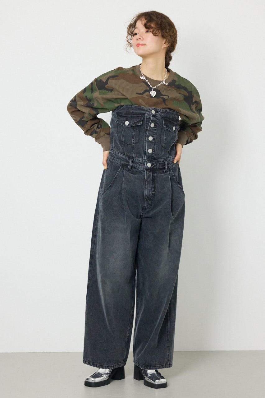 2WAYデニムサロペット BLK S