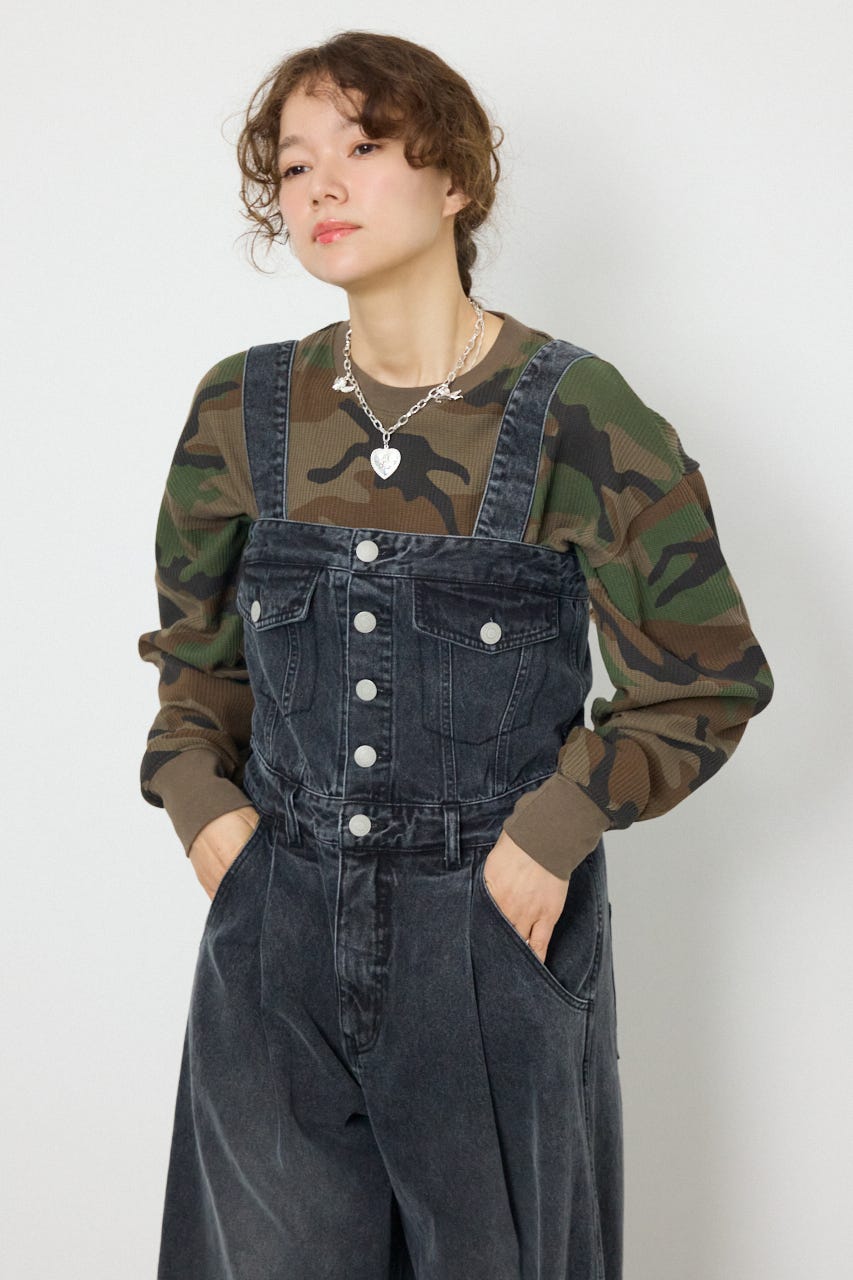 2WAYデニムサロペット BLK S