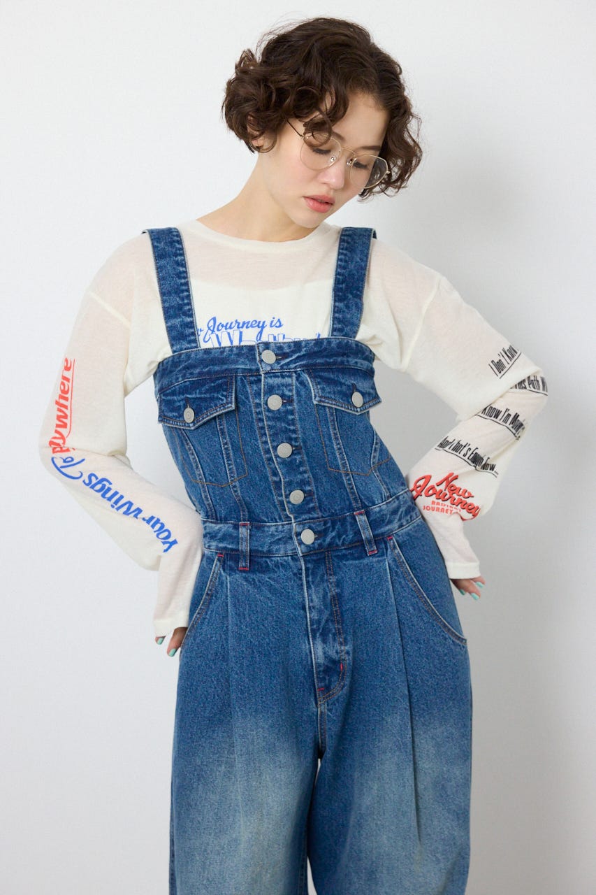 【SS先行アイテム】2WAYデニムサロペット BLU S