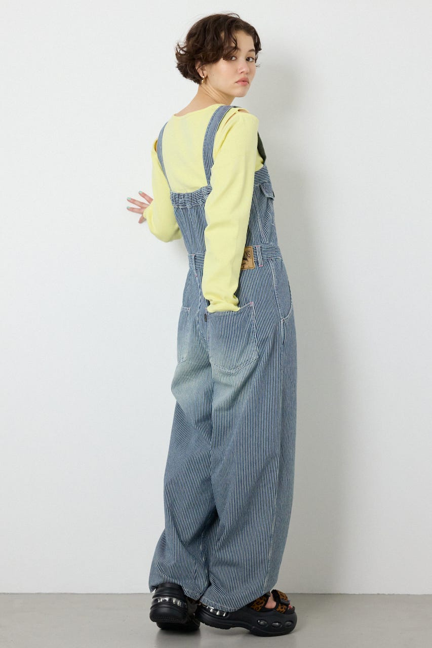 【SS先行アイテム】2WAYデニムサロペット 柄BLU S