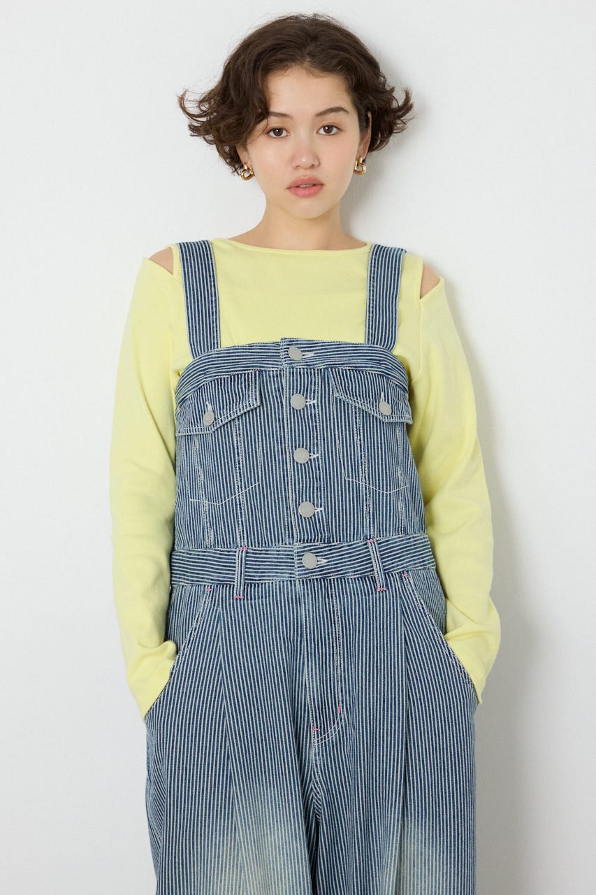 【SS先行アイテム】2WAYデニムサロペット 柄BLU S