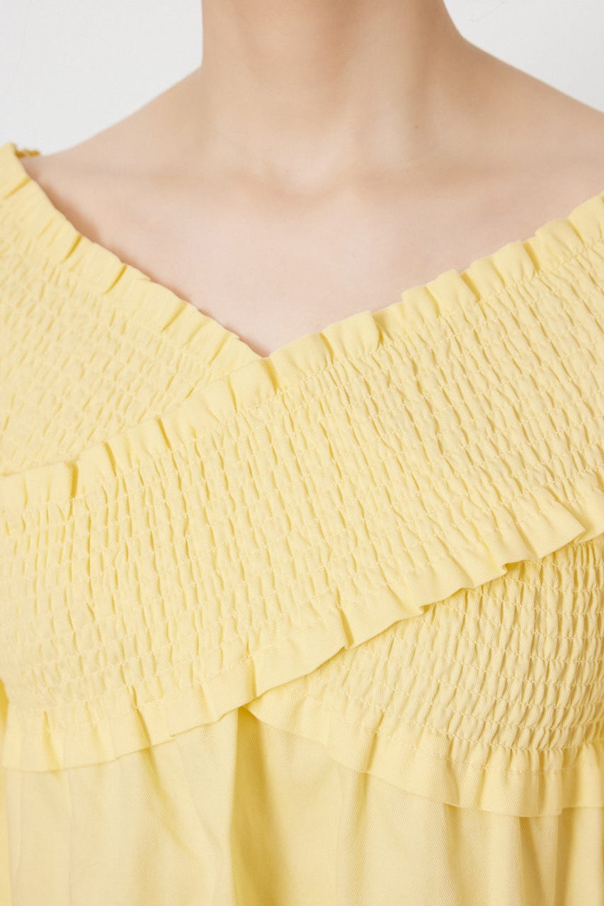 シャーリング2WAYトップス L/YEL FREE