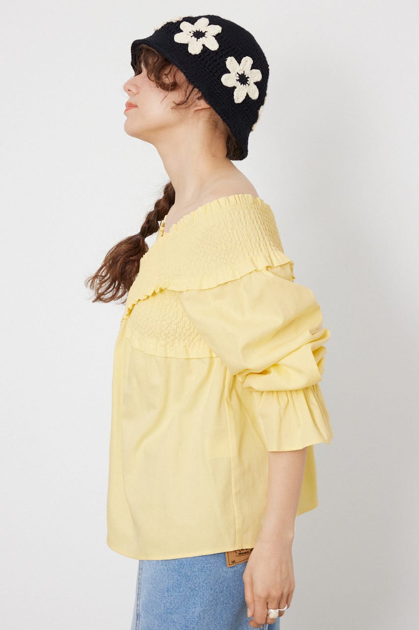 シャーリング2WAYトップス L/YEL FREE