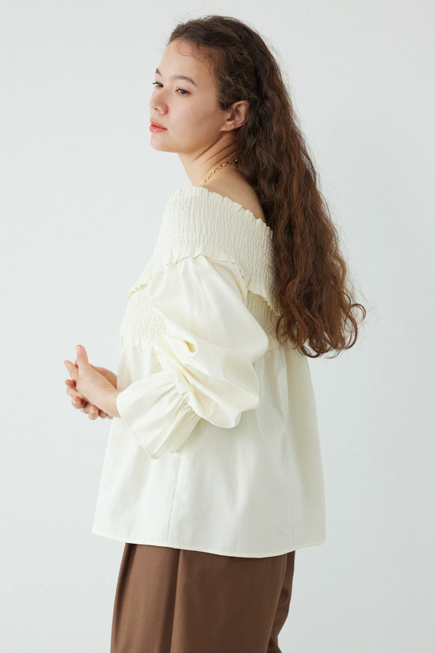 シャーリング2WAYトップス O/WHT FREE