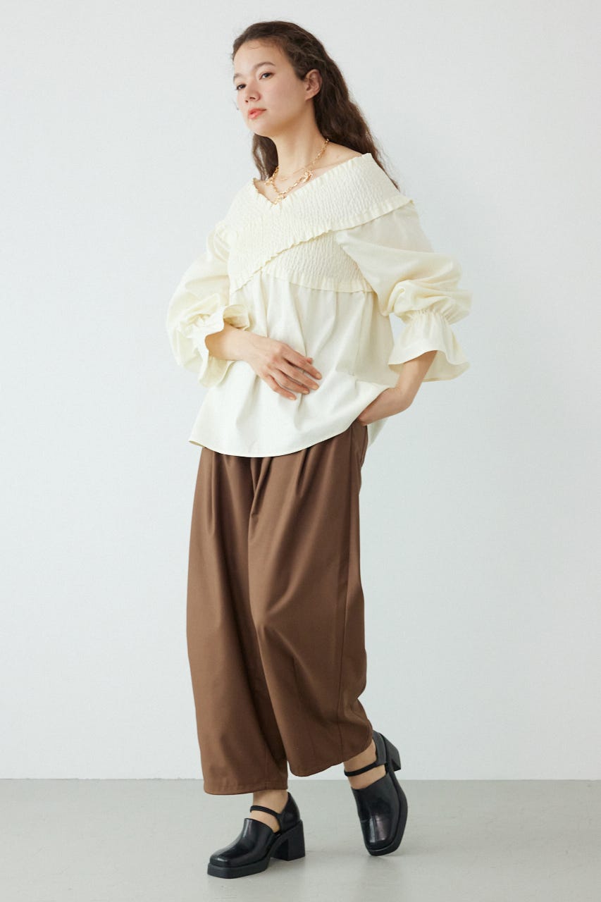 シャーリング2WAYトップス O/WHT FREE