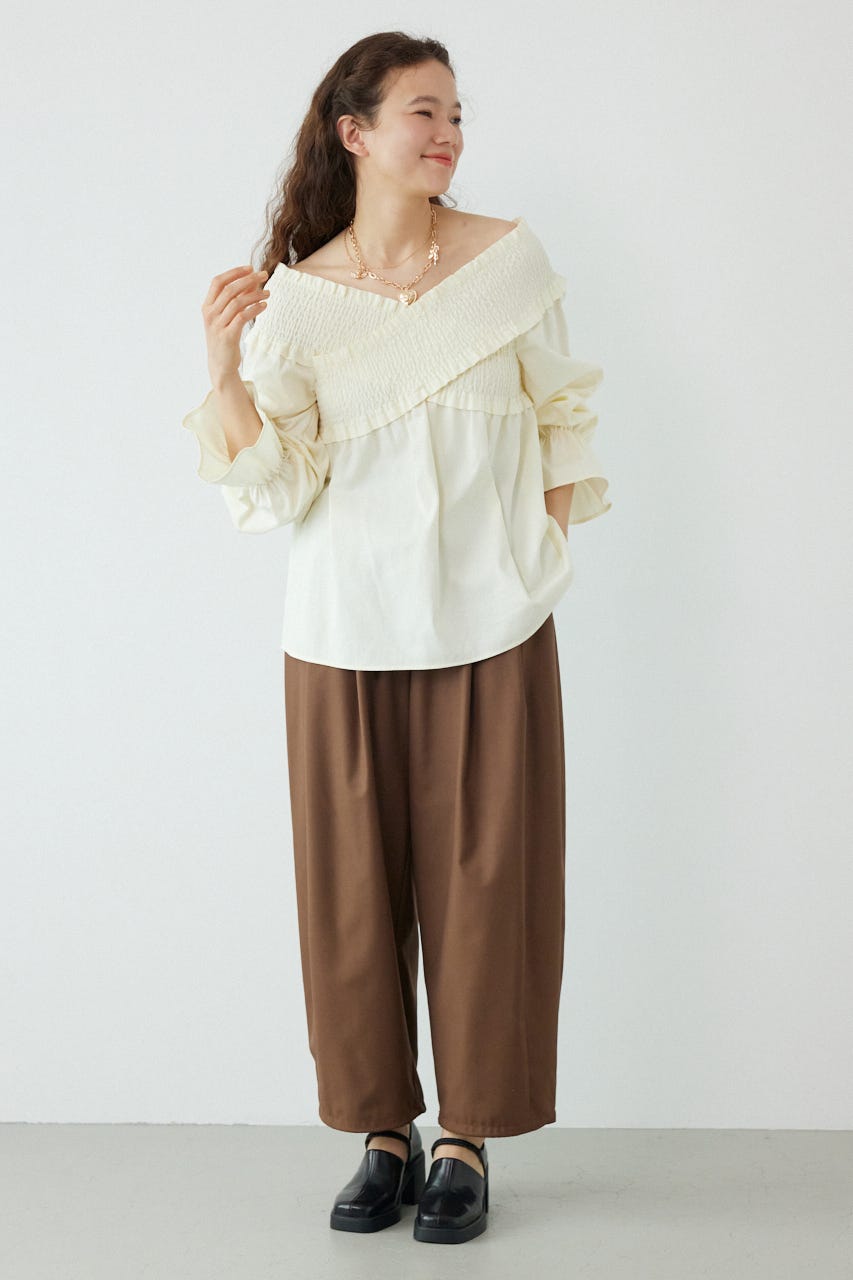 シャーリング2WAYトップス O/WHT FREE