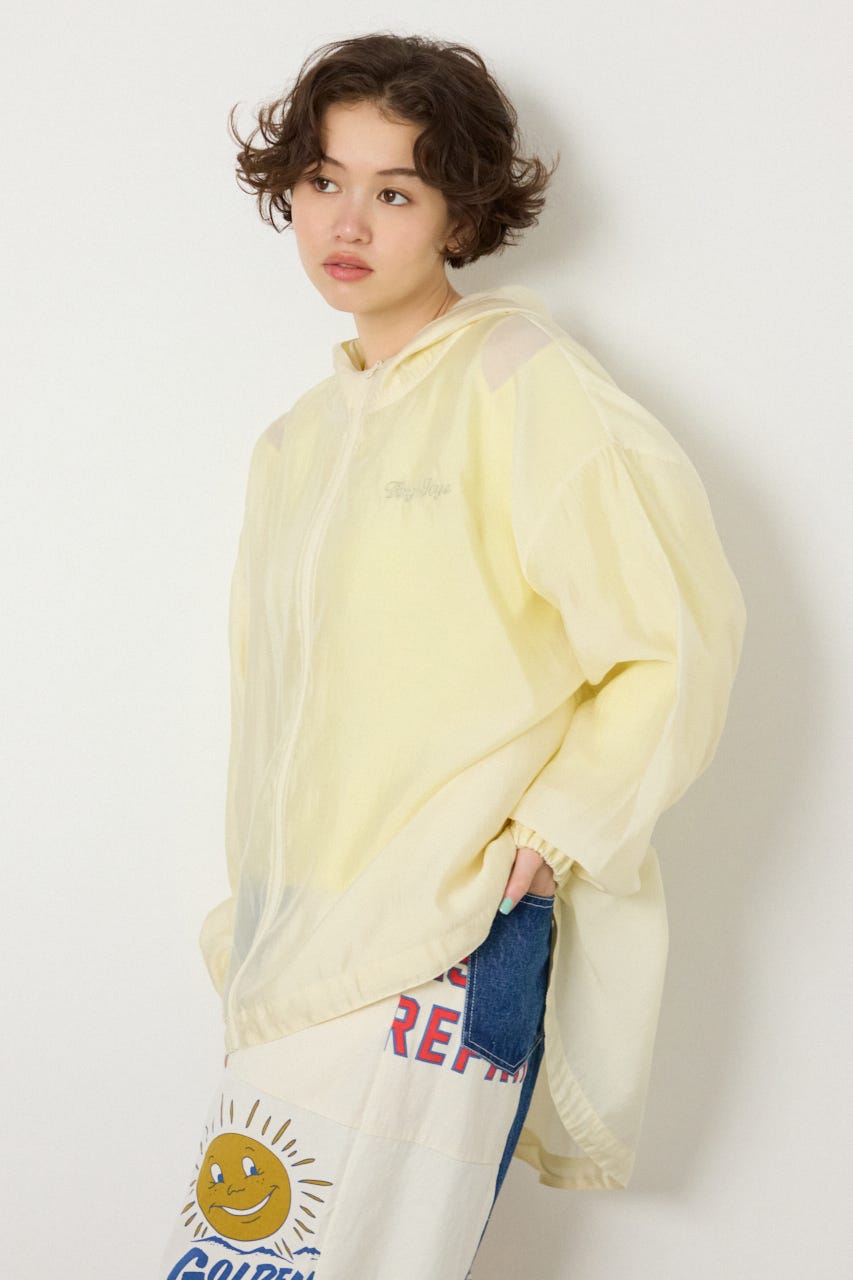 【SS先行アイテム】シアーフーディーブルゾン O/WHT FREE