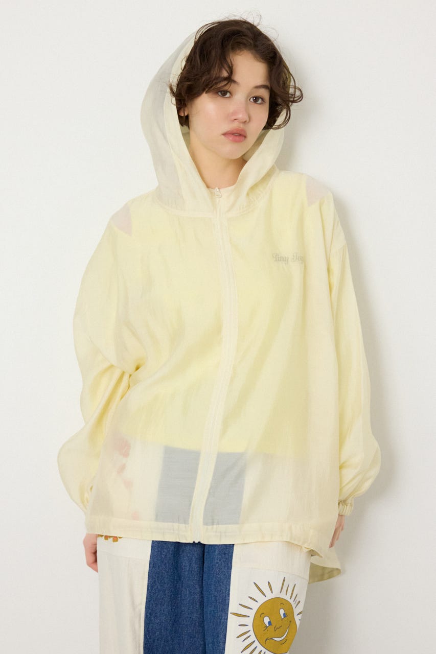 【SS先行アイテム】シアーフーディーブルゾン O/WHT FREE