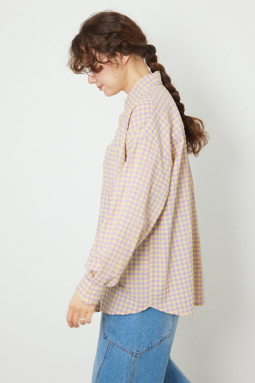 マルチパターンシャツ 柄PUR M