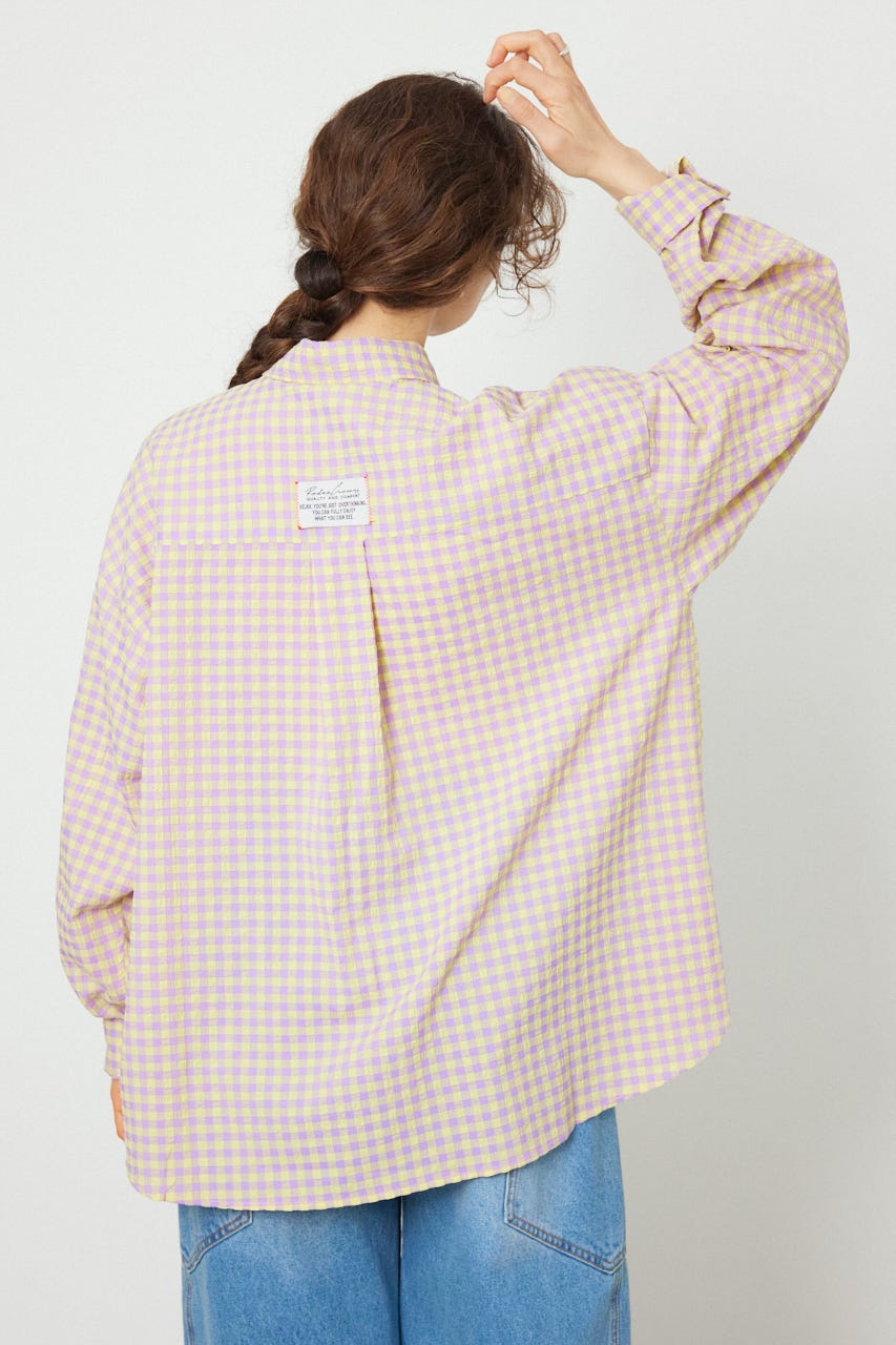 マルチパターンシャツ 柄PUR M