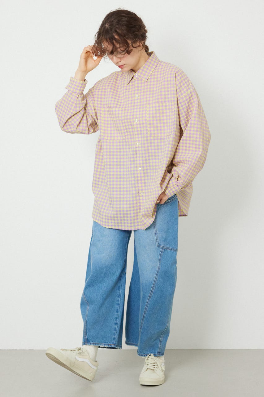 マルチパターンシャツ 柄PUR M