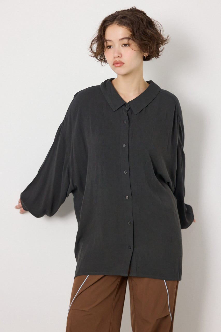 レーヨンクレープ2WAYシャツ C.GRY FREE