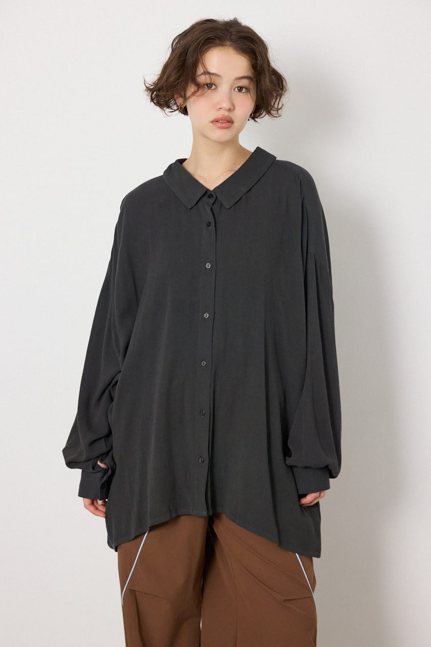 レーヨンクレープ2WAYシャツ C.GRY FREE