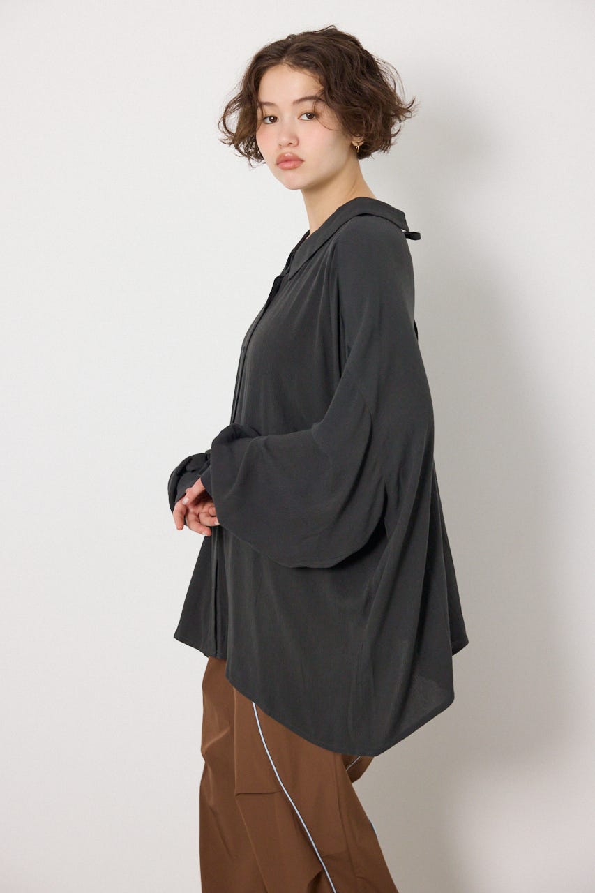 レーヨンクレープ2WAYシャツ C.GRY FREE