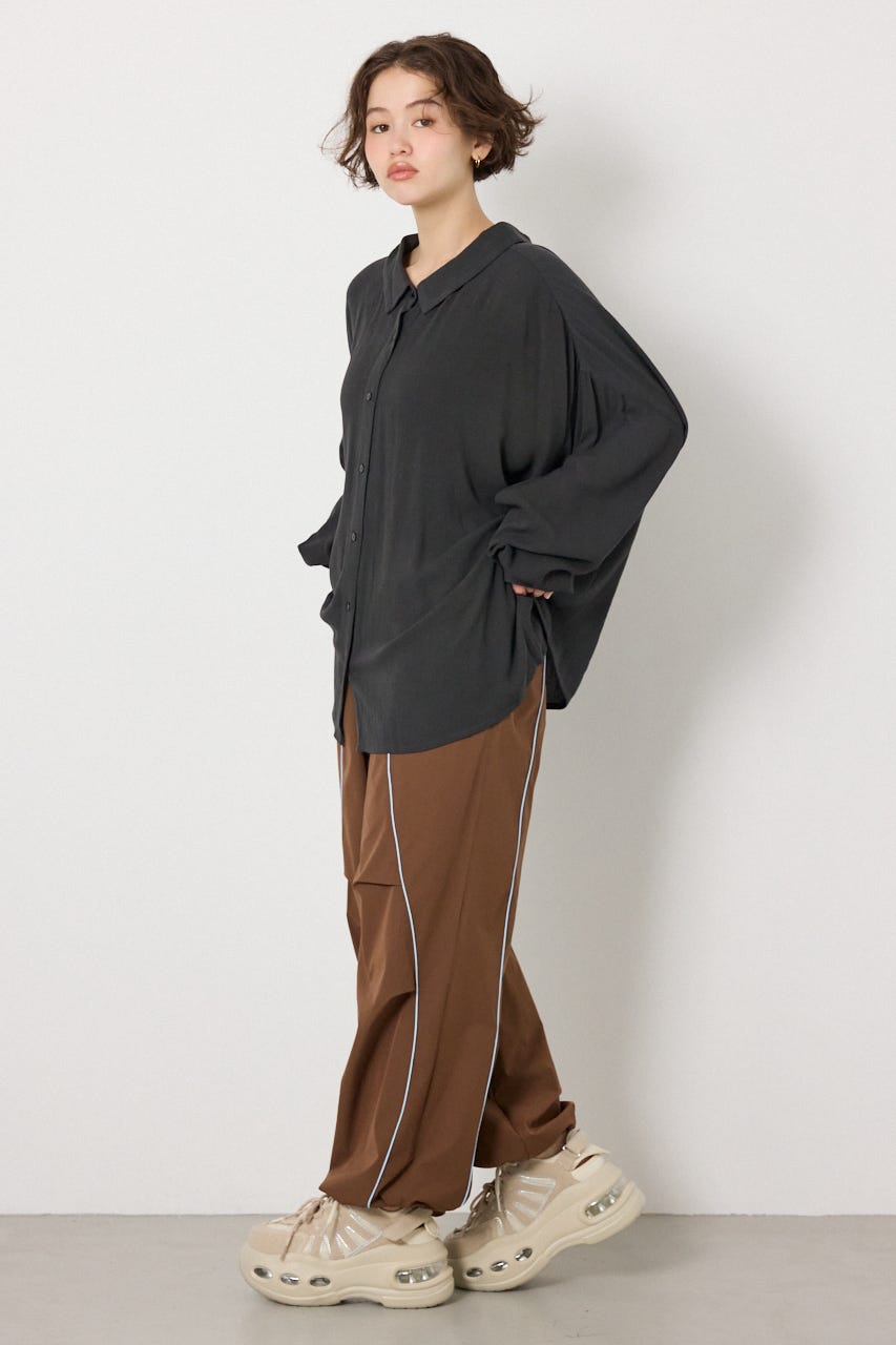 レーヨンクレープ2WAYシャツ C.GRY FREE