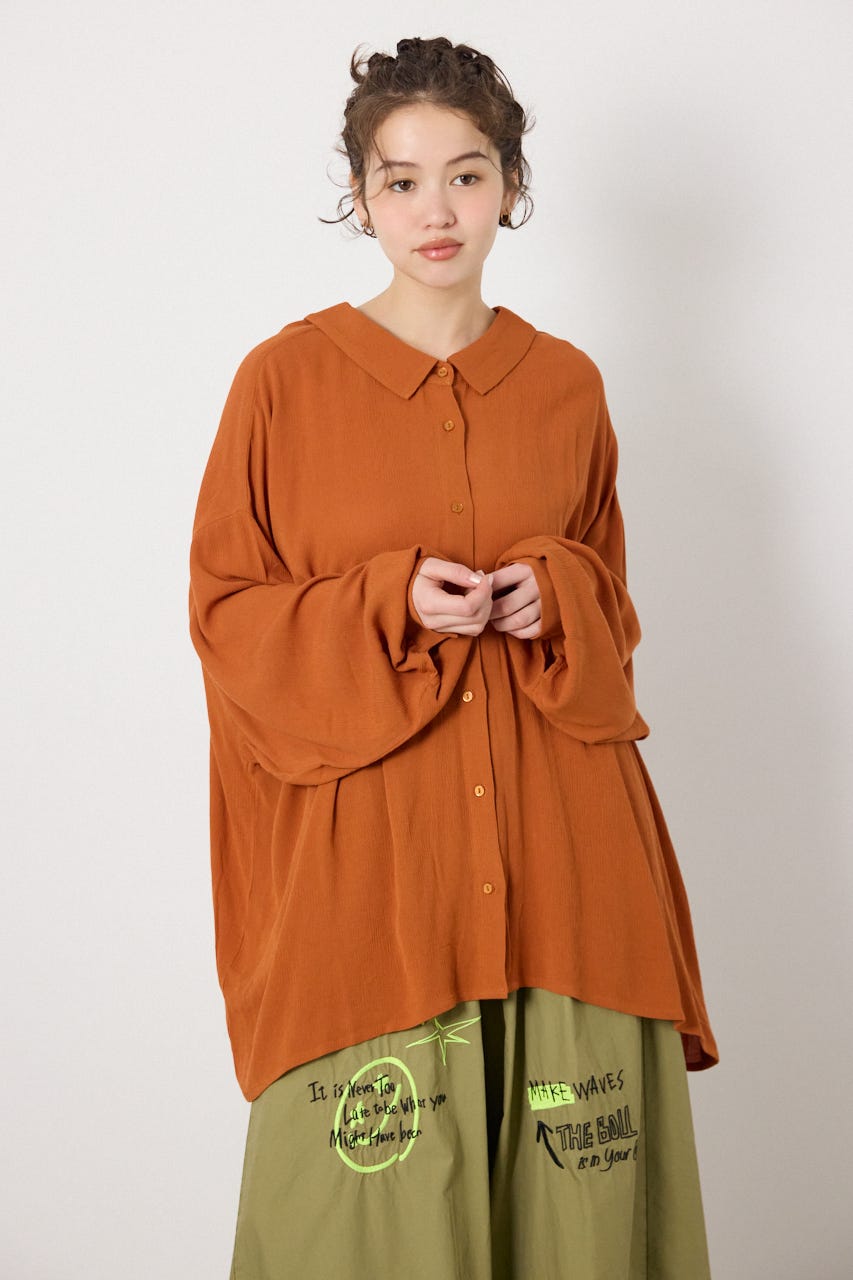 レーヨンクレープ2WAYシャツ D/ORG FREE