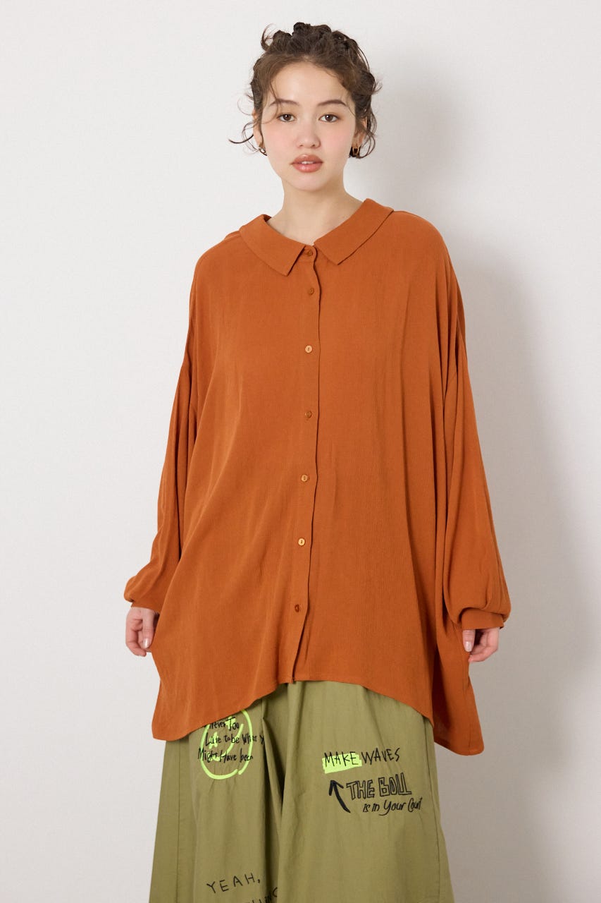 レーヨンクレープ2WAYシャツ D/ORG FREE
