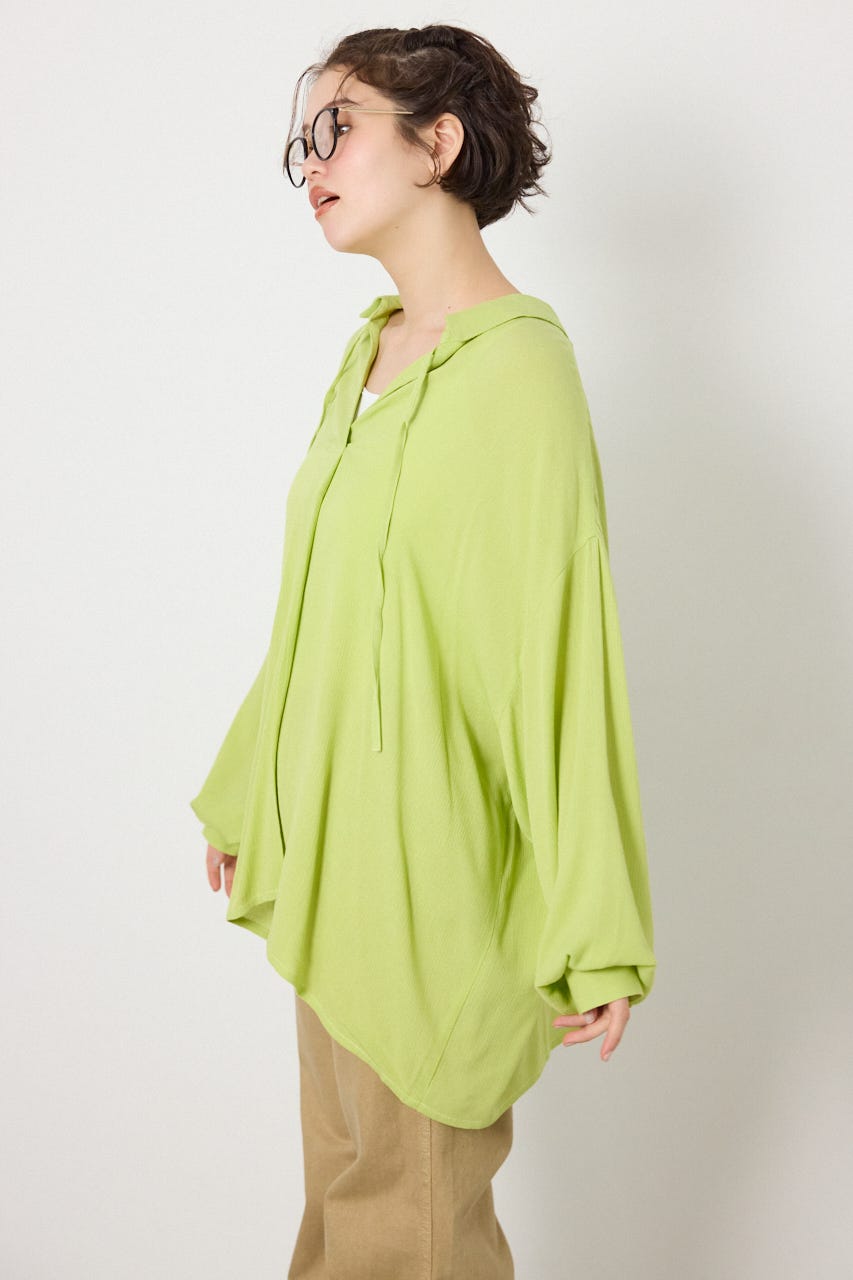 レーヨンクレープ2WAYシャツ LIME FREE