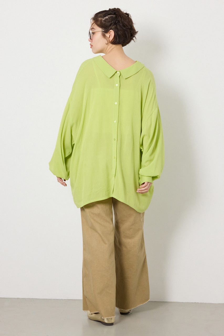 レーヨンクレープ2WAYシャツ LIME FREE