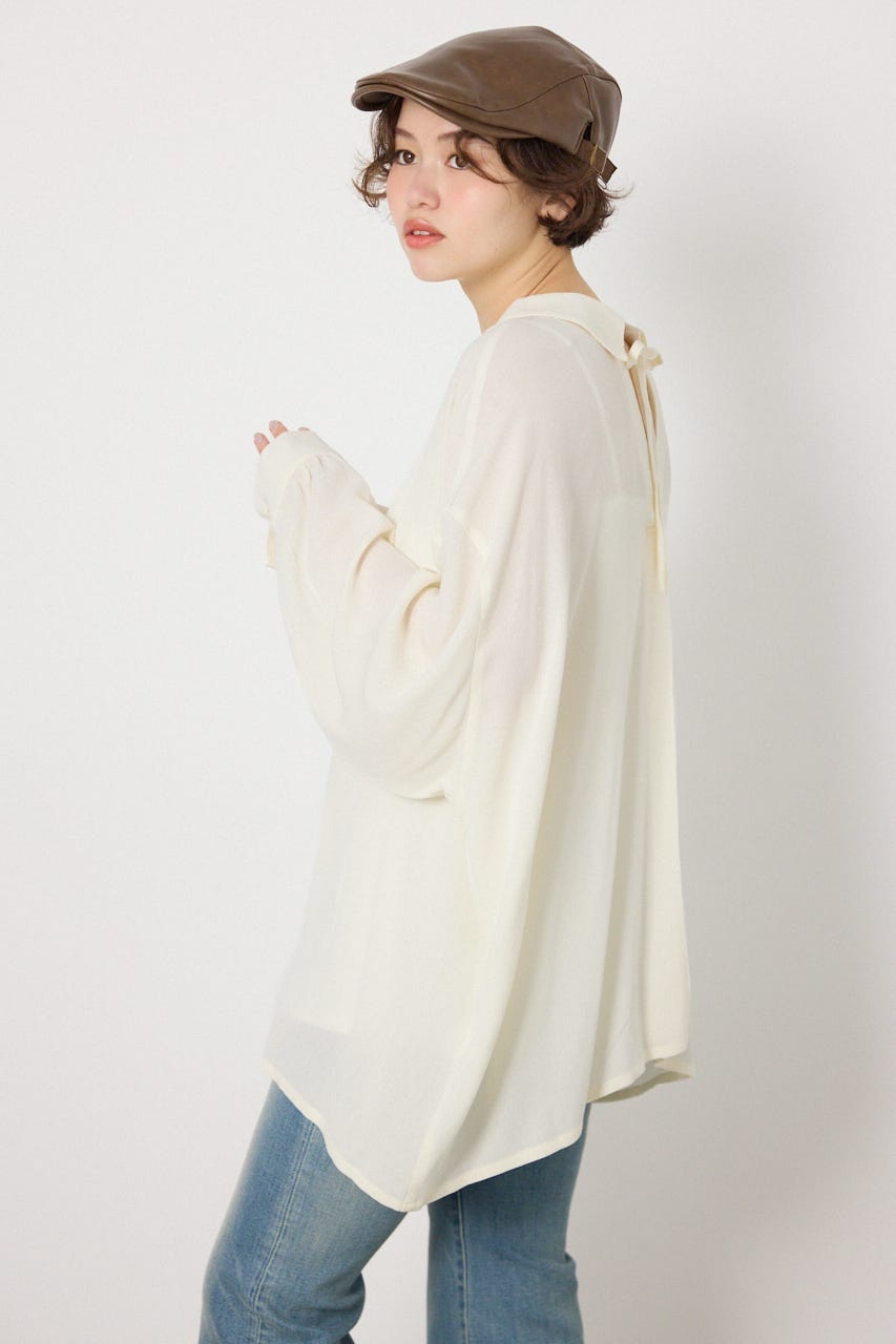 レーヨンクレープ2WAYシャツ O/WHT FREE