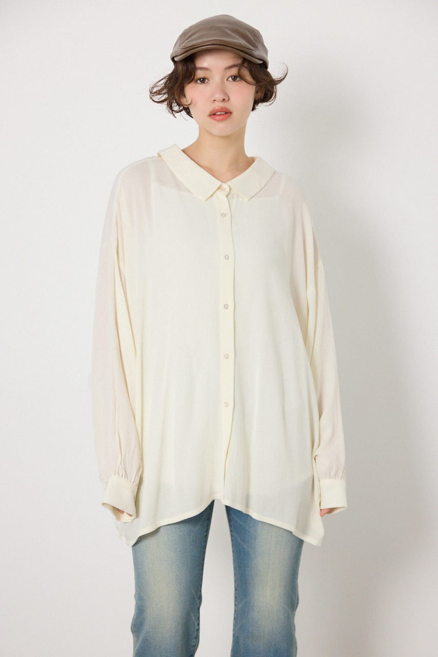 レーヨンクレープ2WAYシャツ O/WHT FREE
