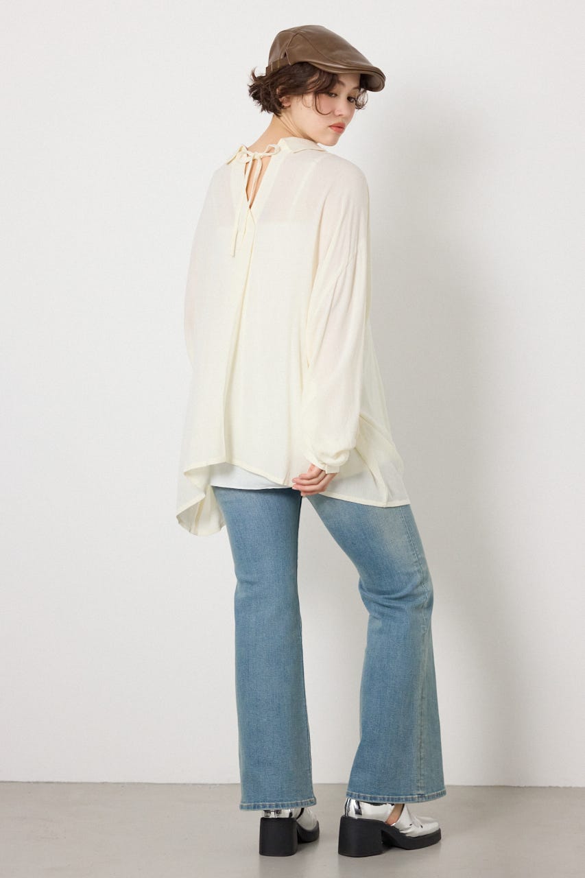 レーヨンクレープ2WAYシャツ O/WHT FREE