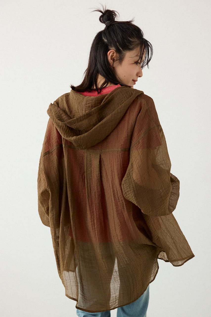 ワッシャーフーディーシャツ BRN FREE