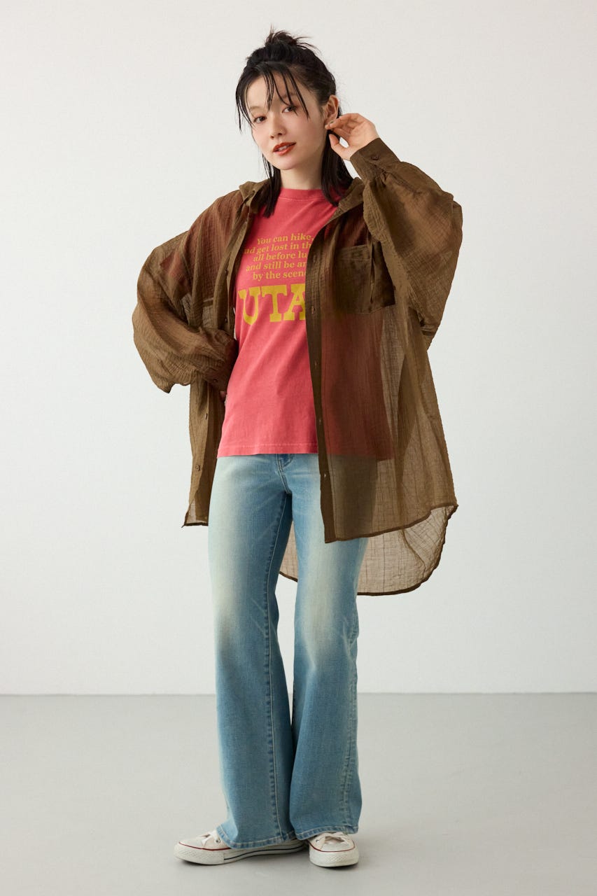 ワッシャーフーディーシャツ BRN FREE