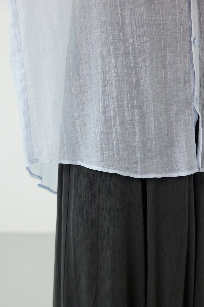 ワッシャーフーディーシャツ L/BLU FREE