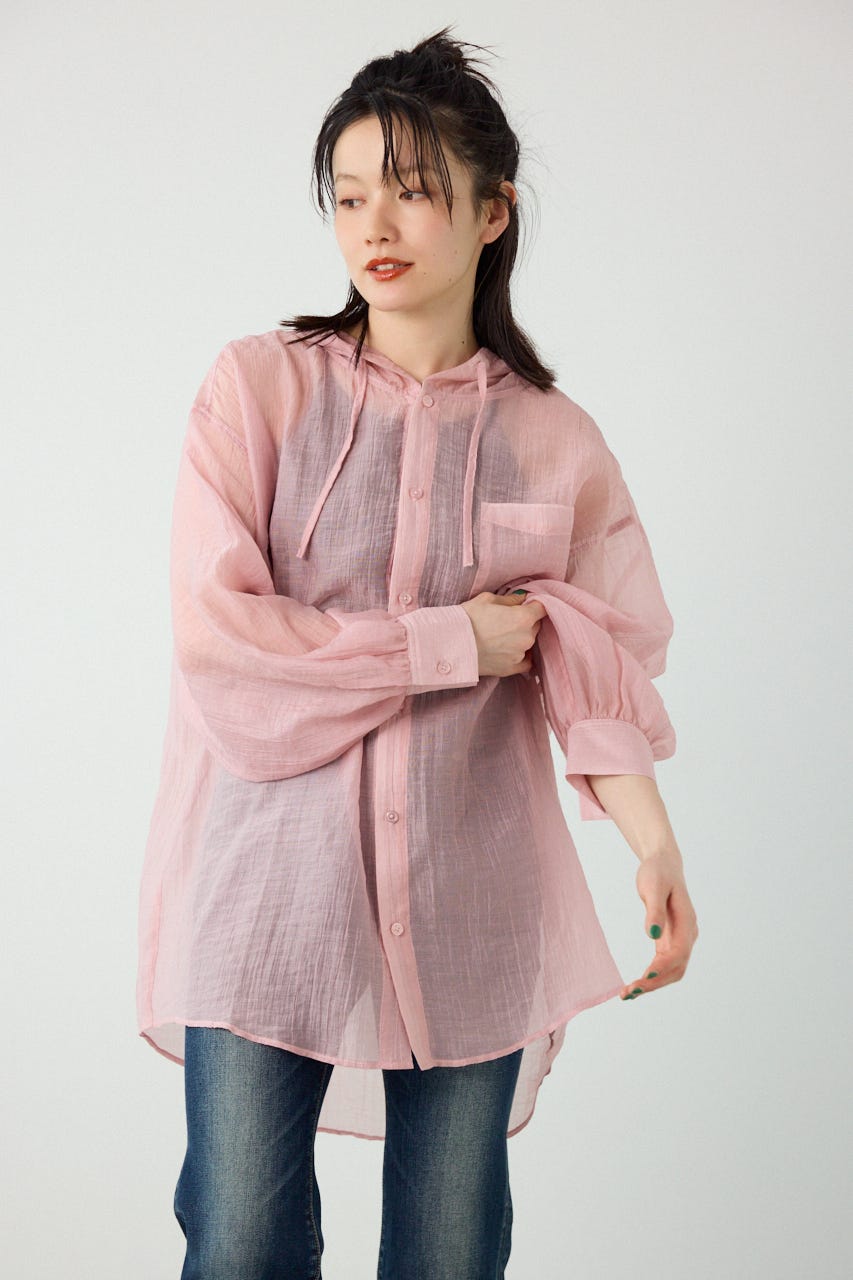 ワッシャーフーディーシャツ PNK FREE