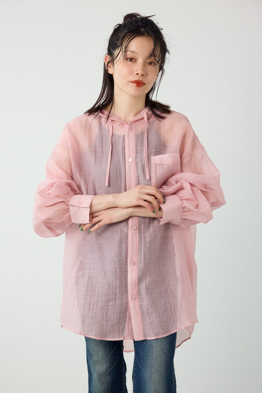 ワッシャーフーディーシャツ PNK FREE