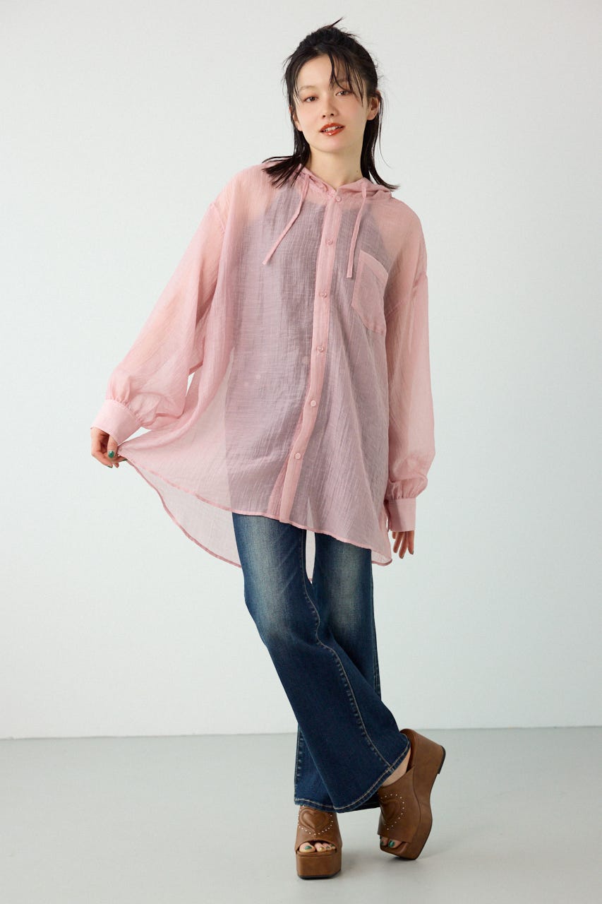 ワッシャーフーディーシャツ PNK FREE