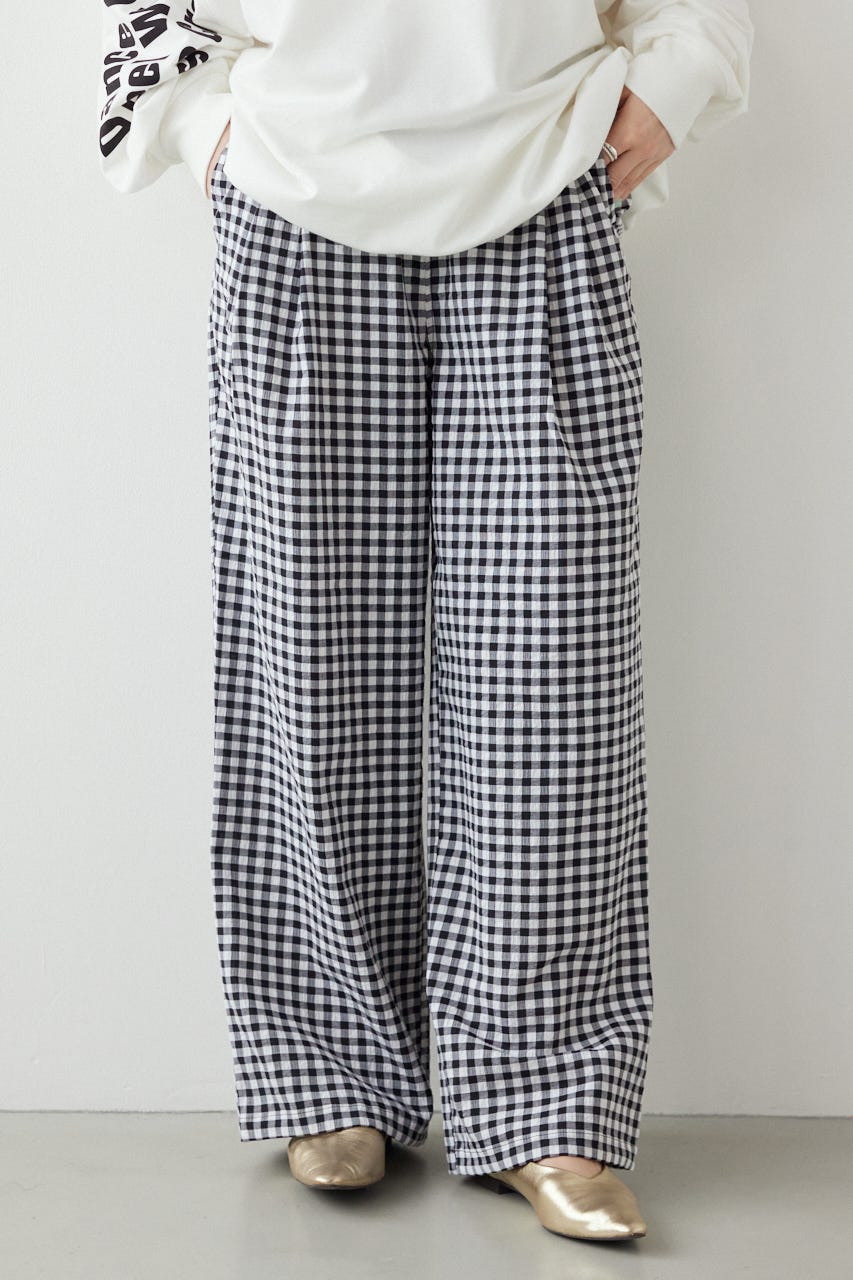 リラックスワイドパンツ 柄BLK FREE