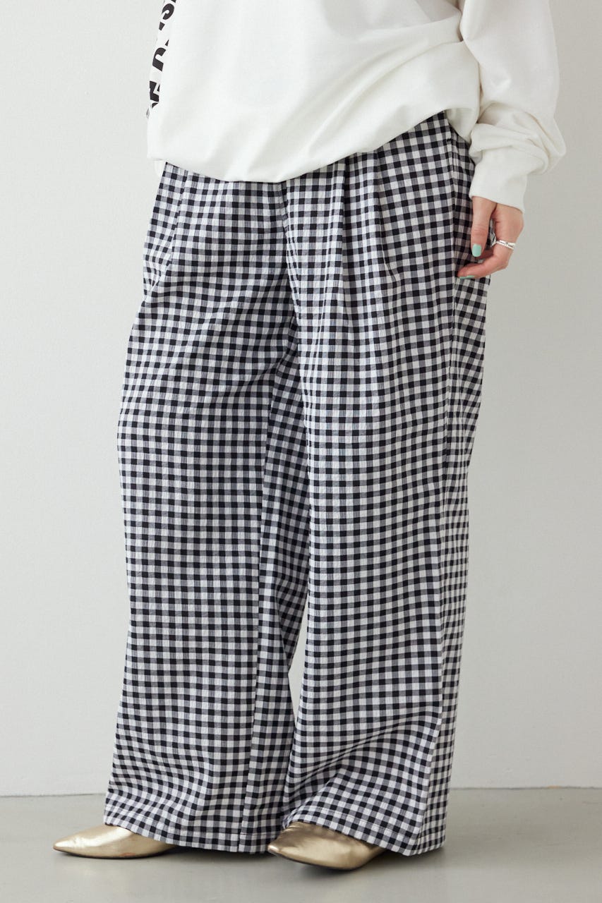 リラックスワイドパンツ 柄BLK FREE