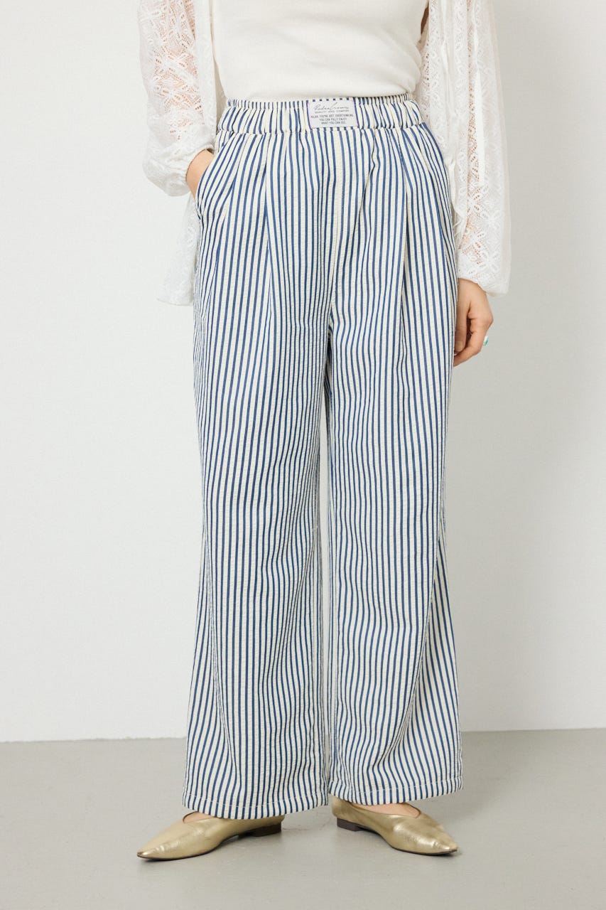 リラックスワイドパンツ 柄NVY FREE