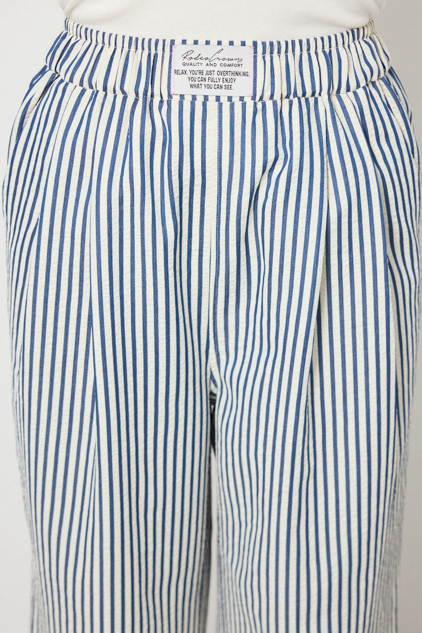 リラックスワイドパンツ 柄NVY FREE