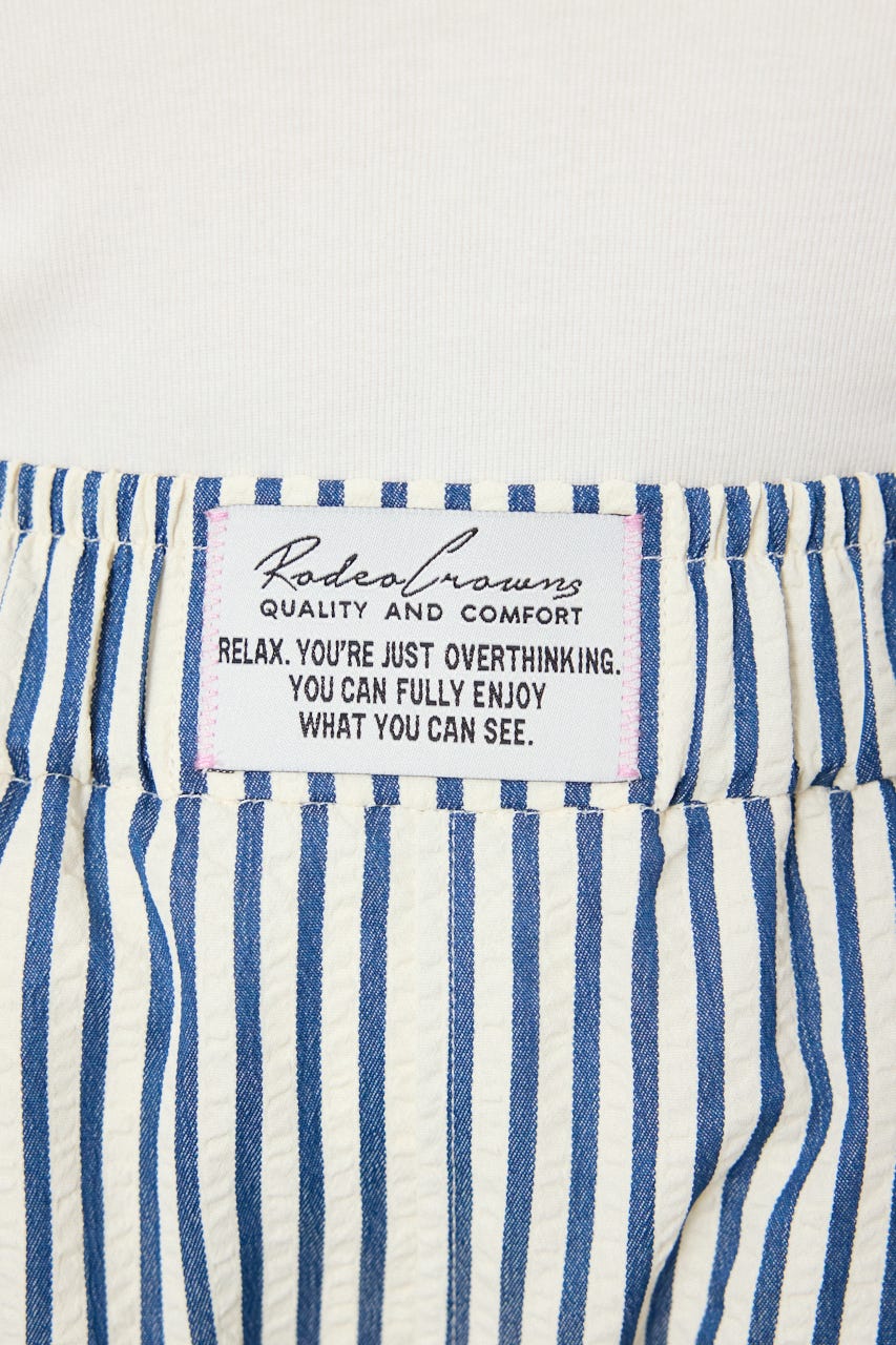 リラックスワイドパンツ 柄NVY FREE