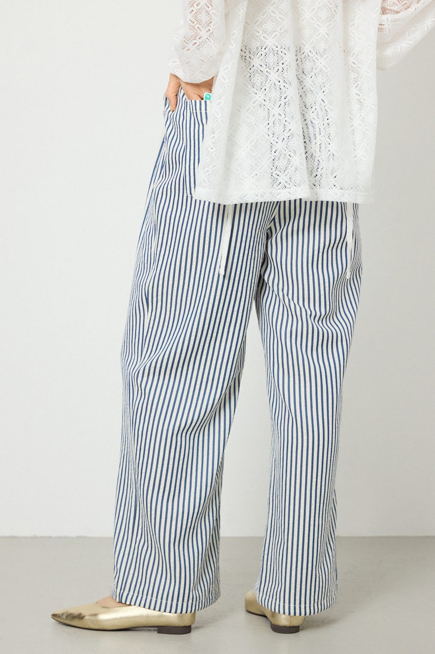 リラックスワイドパンツ 柄NVY FREE