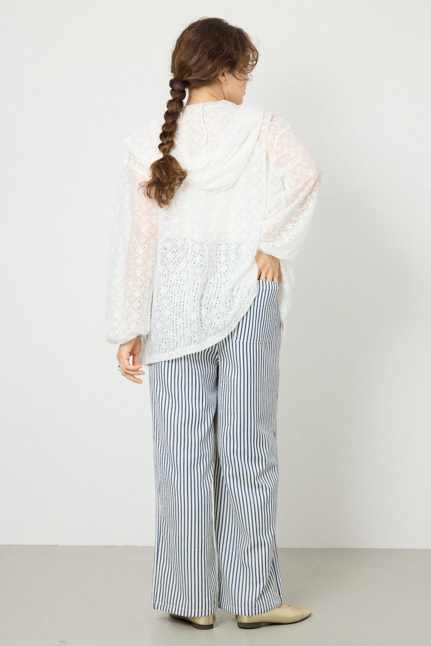 リラックスワイドパンツ 柄NVY FREE