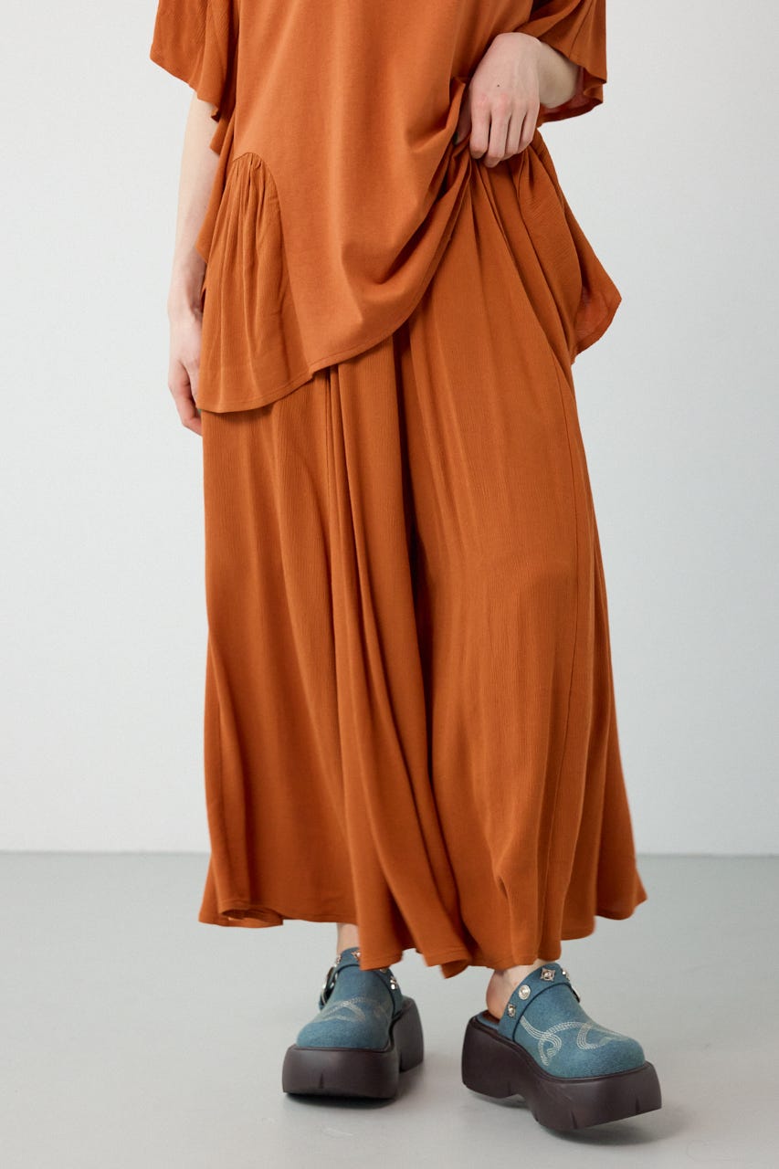 レーヨンクレープリラックススカーチョ D/ORG FREE