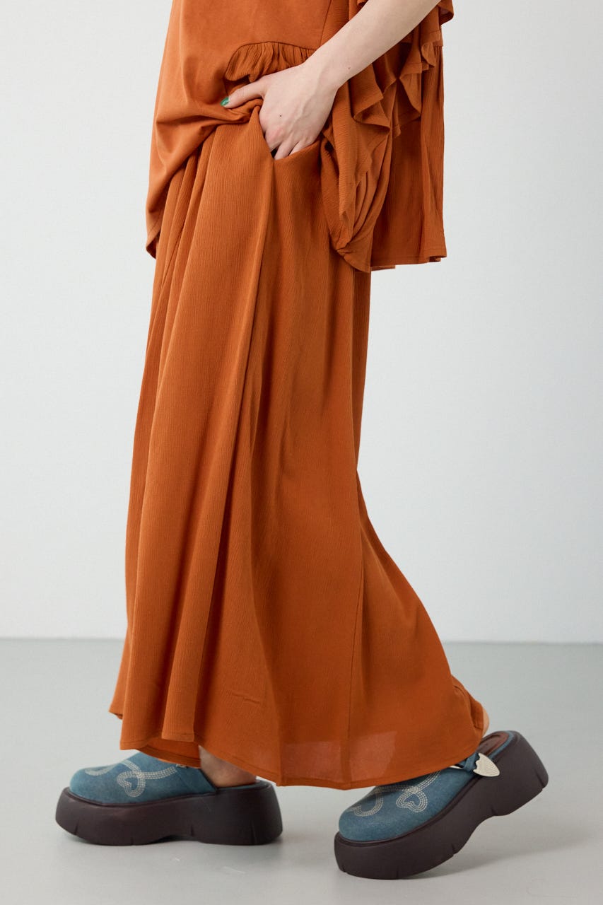 レーヨンクレープリラックススカーチョ D/ORG FREE